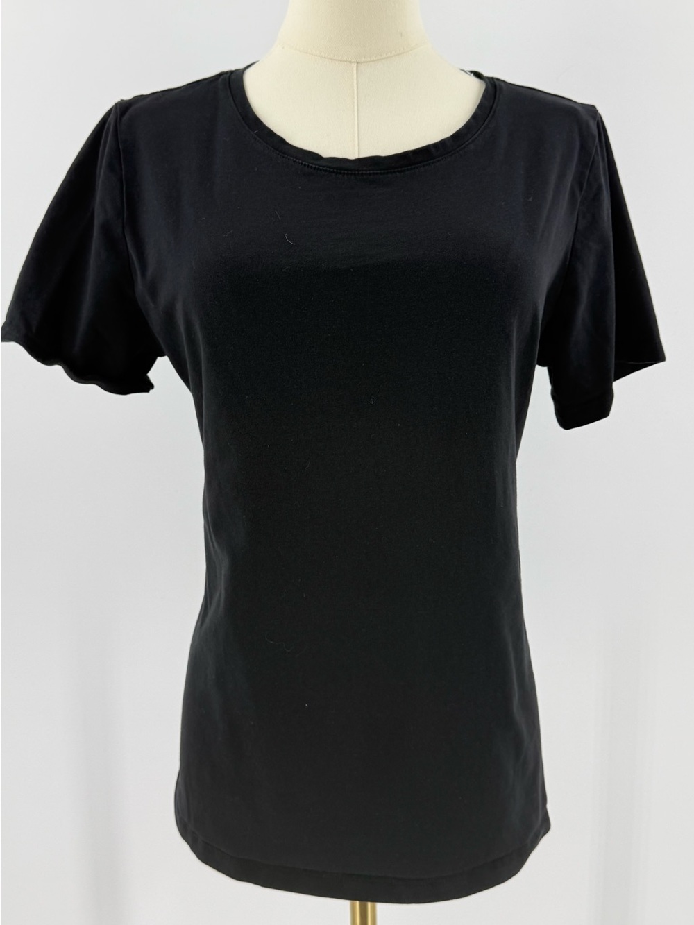 Ann Taylor Factory Black Short Sleeve Crewneck Tee